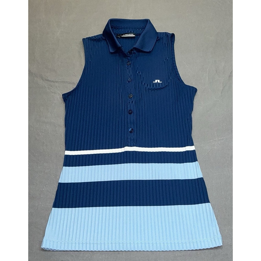 J.Lindeberg Tess Sleeveless Midnight Blue Sz XS Polo Shirt